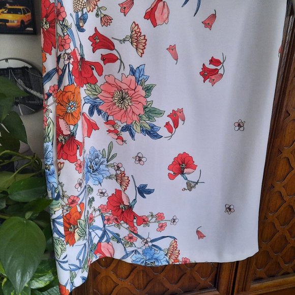 Zara Floral Print Flutter Sleeve Shift/Tunic Dress - Picture 7 of 15